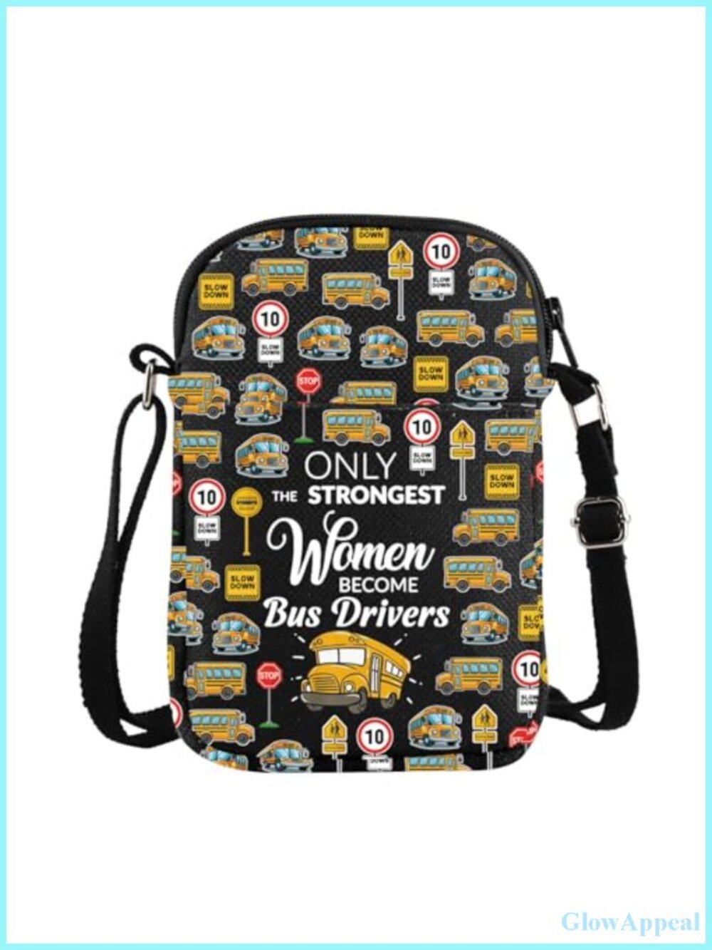 Canvas Crossbody Bag Bus Driver Gift Adjustable Strap Women's